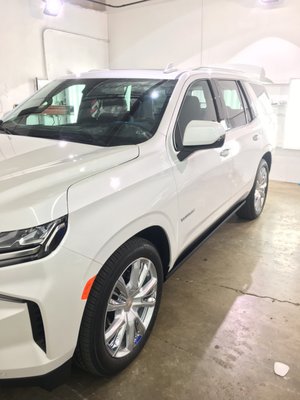 2022 Tahoe High Country - Full Vehicle Wash, Clay, & Single Stage Polish. Ceramic Pro Silver Package, Full Front Kavaca Ceramic Coated Paint Protection Film, 55% Kavaca IR Tint all Around. 2022 Tahoe High Country - Full Vehicle Wash, Clay, & Single Stage Polish. Ceramic Pro Silver Package, Full Front Kavaca Ceramic Coated Paint Protection Film, 55% Kavaca IR Tint all Around.