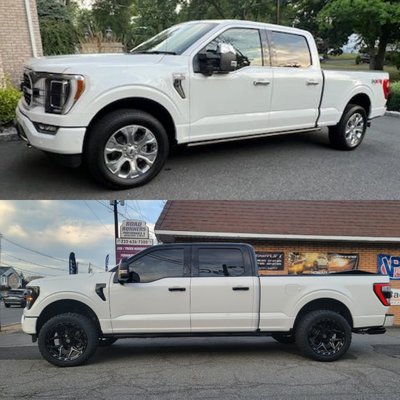 Ford F-150 - Here is a Ford F-150 that we put on a Readyllift 3.5" suspension lift, along with some 22" 4-Play wheels on some 33" Toyo Open Country A/T III tires. Mike, the customer also had done a blackout wrap on the roof, all the chrome trim, headlights,  etc.