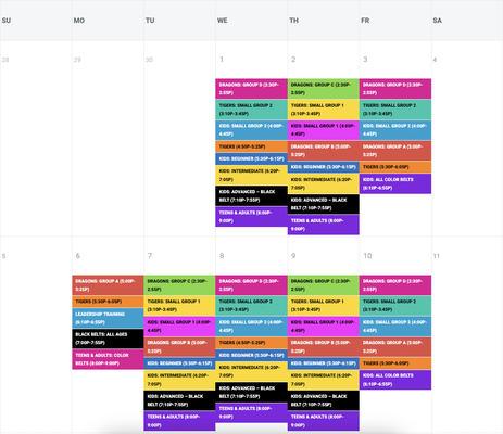 Our Current Schedule - Juniors
West Coast Taekwondo offers children an exceptional opportunity to learn effective self-defense techniques and important life skills. Our classes instill positive traits like courtesy, integrity, and perseverance, which are essential for their development into successful adults. Our professional instructors are experts in the art of Taekwondo and know how to motivate children of all ages in a safe and supportive environment. During our classes, children will experience positive and upbeat motivation. They will quickly realize that by paying attention, trying hard, and focusing on the drills given by the instructors, they can achieve success in Taekwondo. This type of training can also have a tremendous impact on their ability to excel in other areas of interest, such as schoolwork, sports, and social skills. Our structured program teaches students how to set goals and achieve them, fostering a CAN DO attitude that improves self-esteem with repetition. Most importantly, our classes are fun! We believe that learning should be enjoyable, and our students look forward to each session. Enrolling your child in West Coast Taekwondo classes is an investment in their future. They will gain valuable skills that will benefit them throughout their lives, and they will have a blast doing it!
Teens
Our teen classes are a fantastic opportunity to learn important life skills such as courtesy, integrity, and perseverance. Our professional instructors know how to motivate students of all ages, and our positive and upbeat environment will help your teen realize their full potential in Taekwondo and beyond. By participating in our structured program, your teen will learn how to set and achieve goals, develop a CAN DO attitude, and improve their self-esteem. Empower your teenager with the tools they need to succeed! Enroll them in our comprehensive teen classes and watch them thrive.
Tigers
Whether your child is a first-time student or already a member of our Dragons class, Tigers is the next step in their martial arts journey. Designed for children aged 6 to 8 years old, Tigers is an extension of our fun-filled Dragons class, with activities tailored to their age group. In this course, your child will continue to develop their discipline, fitness, motor skills, balance, and social skills, all while having a blast learning fundamental martial arts skills. Our experienced instructors will guide them through each step of the way, ensuring that they are safe, engaged, and motivated to learn. The main focus of the Tigers program is to help your child develop their coordination, mental readiness, attention span, social skills, safety awareness, self-awareness, self-concept, and self-discipline. We guarantee that your child will have a great time while learning the basics of Taekwondo. So why wait? Sign up for Tigers today and watch your child grow into a confident, disciplined, and skilled martial artist!
Dragons
Beyond “Stranger Danger,” our Dragon Class offers a comprehensive curriculum that teaches traditional taekwondo techniques while prioritizing age-appropriate safety, self-defense, and character building. Designed for children between the ages of 4 and 5, this fun-filled course provides a dynamic and engaging learning experience that fosters physical and mental development. Join us today and watch your child soar like a dragon!
Adults
Looking to take your fitness to the next level? Look no further than West Coast Taekwondo! Our classes offer a serious workout that will not only improve your strength, flexibility, endurance, and coordination, but also teach you highly effective self-defense techniques. And did we mention that our classes are fun? So why wait? Join us at West Coast Taekwondo and start achieving your fitness and self-defense goals today! Our Current Schedule - Juniors
West Coast Taekwondo offers children an exceptional opportunity to learn effective self-defense techniques and important life skills. Our classes instill positive traits like courtesy, integrity, and perseverance, which are essential for their development into successful adults. Our professional instructors are experts in the art of Taekwondo and know how to motivate children of all ages in a safe and supportive environment. During our classes, children will experience positive and upbeat motivation. They will quickly realize that by paying attention, trying hard, and focusing on the drills given by the instructors, they can achieve success in Taekwondo. This type of training can also have a tremendous impact on their ability to excel in other areas of interest, such as schoolwork, sports, and social skills. Our structured program teaches students how to set goals and achieve them, fostering a CAN DO attitude that improves self-esteem with repetition. Most importantly, our classes are fun! We believe that learning should be enjoyable, and our students look forward to each session. Enrolling your child in West Coast Taekwondo classes is an investment in their future. They will gain valuable skills that will benefit them throughout their lives, and they will have a blast doing it!
Teens
Our teen classes are a fantastic opportunity to learn important life skills such as courtesy, integrity, and perseverance. Our professional instructors know how to motivate students of all ages, and our positive and upbeat environment will help your teen realize their full potential in Taekwondo and beyond. By participating in our structured program, your teen will learn how to set and achieve goals, develop a CAN DO attitude, and improve their self-esteem. Empower your teenager with the tools they need to succeed! Enroll them in our comprehensive teen classes and watch them thrive.
Tigers
Whether your child is a first-time student or already a member of our Dragons class, Tigers is the next step in their martial arts journey. Designed for children aged 6 to 8 years old, Tigers is an extension of our fun-filled Dragons class, with activities tailored to their age group. In this course, your child will continue to develop their discipline, fitness, motor skills, balance, and social skills, all while having a blast learning fundamental martial arts skills. Our experienced instructors will guide them through each step of the way, ensuring that they are safe, engaged, and motivated to learn. The main focus of the Tigers program is to help your child develop their coordination, mental readiness, attention span, social skills, safety awareness, self-awareness, self-concept, and self-discipline. We guarantee that your child will have a great time while learning the basics of Taekwondo. So why wait? Sign up for Tigers today and watch your child grow into a confident, disciplined, and skilled martial artist!
Dragons
Beyond “Stranger Danger,” our Dragon Class offers a comprehensive curriculum that teaches traditional taekwondo techniques while prioritizing age-appropriate safety, self-defense, and character building. Designed for children between the ages of 4 and 5, this fun-filled course provides a dynamic and engaging learning experience that fosters physical and mental development. Join us today and watch your child soar like a dragon!
Adults
Looking to take your fitness to the next level? Look no further than West Coast Taekwondo! Our classes offer a serious workout that will not only improve your strength, flexibility, endurance, and coordination, but also teach you highly effective self-defense techniques. And did we mention that our classes are fun? So why wait? Join us at West Coast Taekwondo and start achieving your fitness and self-defense goals today!