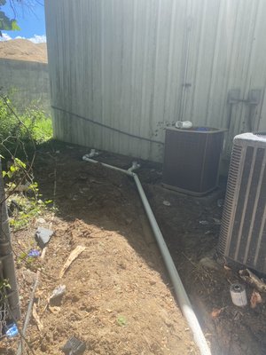 Clean outs and sewer line replacement - Ran camera down main sewer line found separated pipe and installed two new clean outs and a new sewer line