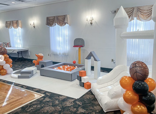 Soft Playground- Grey - $325 Package includes:
5x5 grey ball pit with custom ball colors
Soft play climbers
Building blocks
Animal Hopper, matching theme
White floor mat
$450 Package includes:
8x8 bounce house - white or rainbow Soft Playground- Grey - $325 Package includes:
5x5 grey ball pit with custom ball colors
Soft play climbers
Building blocks
Animal Hopper, matching theme
White floor mat
$450 Package includes:
8x8 bounce house - white or rainbow