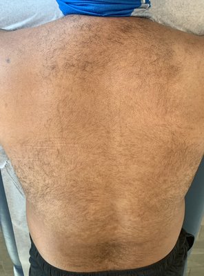 Back waxing service - Enjoy not having to shave or deal with the uncomfortable feeling of hair on your back. Hair will become thinner and more sparse, you’ll have less irritation and enjoy up to 2-3 weeks before your next service day!
