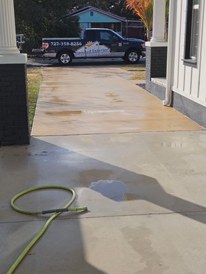 Pressure Washing - Professional pressure washing removes dirt, mold, algae, and grime from hard exterior surfaces. Ideal for driveways, sidewalks, patios, pool decks, and concrete surfaces. Our equipment delivers powerful results while protecting your property.