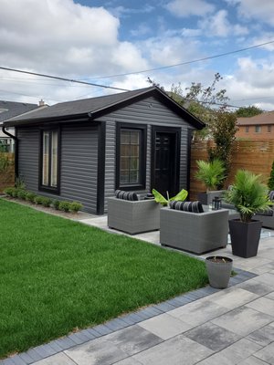 Garden shed with vinyl siding - This shed was finished with stucco we brought a new appearance with vinyl siding Garden shed with vinyl siding - This shed was finished with stucco we brought a new appearance with vinyl siding