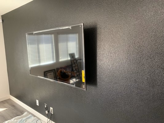 TV Mounting Fontana CA - Professional TV Mounting on an accent wall. This wall was custom painted to be a focal point in this family room. The client wanted to hang a TV and hide the wires for a professional and clean appearance. The client was completely satisfied with the work and left a very nice review. TV Mounting Fontana CA - Professional TV Mounting on an accent wall. This wall was custom painted to be a focal point in this family room. The client wanted to hang a TV and hide the wires for a professional and clean appearance. The client was completely satisfied with the work and left a very nice review.