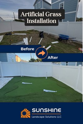 Artificial turf installation, putting green. - Upgrade your yard with professional artificial turf installation. Low maintenance, no mud, no watering, and always green. Perfect for homes, rentals, and pets. Licensed and insured. Free estimates. Serving Panama City Beach and nearby areas.