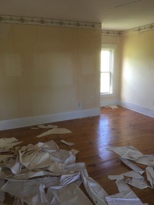 Second floor restoration - This was a 240 year old house with gapped and damaged old pine floors. We had to level out the floors with plywood and leveler. Then glued and nailed 4" white oak flooring. Refinishing the floors with natural Bona Traffic. Second floor restoration - This was a 240 year old house with gapped and damaged old pine floors. We had to level out the floors with plywood and leveler. Then glued and nailed 4" white oak flooring. Refinishing the floors with natural Bona Traffic.