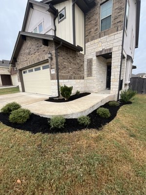 Flower bed makeover - This flower bed was non existing so we created a new bed with black mulch and added bushes. Let us know if you would want something similar to this done 👍 Flower bed makeover - This flower bed was non existing so we created a new bed with black mulch and added bushes. Let us know if you would want something similar to this done 👍