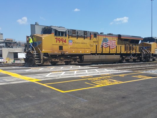 Railroad crossing safety zones - From parking lot striping to Railroad safety, we can do it all. Railroad crossing safety zones - From parking lot striping to Railroad safety, we can do it all.