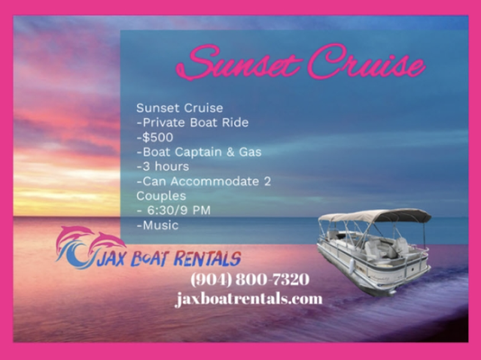 Sunset Cruise - Book your Sunset Cruise today! Call with any questions. Sunset Cruise - Book your Sunset Cruise today! Call with any questions.