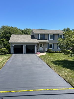 Crack filling and sealcoating - Here Audet Asphalt Services came out to provide crack repairs and a new layer of seal coat to keep our clients beautiful house and driveway looking great! Crack filling and sealcoating - Here Audet Asphalt Services came out to provide crack repairs and a new layer of seal coat to keep our clients beautiful house and driveway looking great!