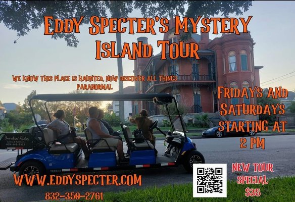 Riding Ghost Tours - Explore Galveston's Strand, Cemetery, and Seawall in this lovely golf cart tour. Riding Ghost Tours - Explore Galveston's Strand, Cemetery, and Seawall in this lovely golf cart tour.