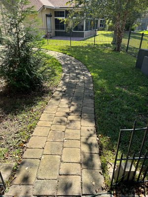 Yulee - A simple cleaning job, pavers sidewalk that ran from the rear patio to the garage.