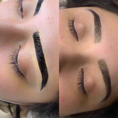Henna Brows - Henna brows last 2-3 weeklong depending on skin type, this is not permanent Henna Brows - Henna brows last 2-3 weeklong depending on skin type, this is not permanent