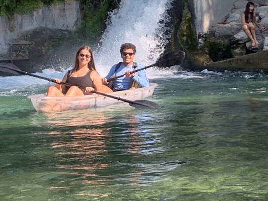 Glassbottom Kayak Tour - Learn about the most clear water in the United States in the most comfortable kayaks available. Spend a couple of hours floating down the beautiful springs in Glass Bottom kayaks through all of the layers of the Earth that have been turned up by the Balcones Fault Line.