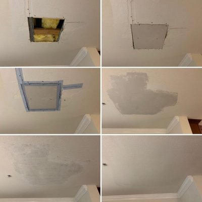 Living room ceiling - The ceiling of this living room was in terrible shape following an electrician we partner with. Luckily, we had all of the supplies in order, and our lead technician was able to have it done same day! The client told us that it was invisible. Living room ceiling - The ceiling of this living room was in terrible shape following an electrician we partner with. Luckily, we had all of the supplies in order, and our lead technician was able to have it done same day! The client told us that it was invisible.