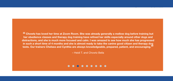 Testimonials - Check out a few of our recent reviews from happy dog parents! Call today to learn more about how you can get a free 30 minute orientation. Testimonials - Check out a few of our recent reviews from happy dog parents! Call today to learn more about how you can get a free 30 minute orientation.