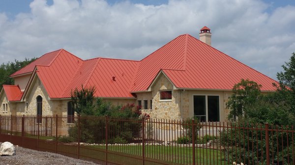 Addition, Pavilion & Standing Seam Metal Roof George Ranch Cibolo, Tx - We built an addition to the rear elevation of this home in Cibolo, Tx and then also built a pavilion out in the yard with a Terracotta Standing Seam Metal Roof. The HOA then required the roofs to match so we tore the shingle roof off and replaced it with a matching Terracotta Standing seam Metal Roof. Addition, Pavilion & Standing Seam Metal Roof George Ranch Cibolo, Tx - We built an addition to the rear elevation of this home in Cibolo, Tx and then also built a pavilion out in the yard with a Terracotta Standing Seam Metal Roof. The HOA then required the roofs to match so we tore the shingle roof off and replaced it with a matching Terracotta Standing seam Metal Roof.