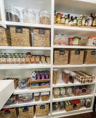 Let us create the pantry of your dreams - Stop over buying food, avoiding cooking and feeling overwhelmed by having it professionally organized. We organize, design and purchase all product to create a system that lasts Let us create the pantry of your dreams - Stop over buying food, avoiding cooking and feeling overwhelmed by having it professionally organized. We organize, design and purchase all product to create a system that lasts