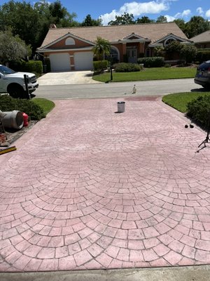Before and after paver sealing - This driveway was in bad shape and we fully restored it with high grade paver sealing it improves the look of your home and gives years of life to your pavers with less maintenance. Call today !