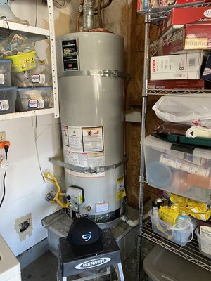 50 gallon Bradford white / water heater installation - Remove and replace 50 gallon water heater. Haul away the old water heater. Another satisfied customer 50 gallon Bradford white / water heater installation - Remove and replace 50 gallon water heater. Haul away the old water heater. Another satisfied customer
