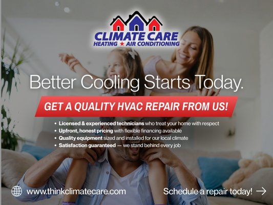 System Repairs - Dealing with a broken or inefficient air conditioner during a Central Valley heatwave is never easy—that’s why Climate Care Heating & Air Conditioning offers fast and reliable AC repair services designed to restore comfort right when you need it. Instead of living with uncomfortable temperatures or high energy costs, trust our professionals to handle the repair right the first time. With fully licensed technicians, deep local expertise, and a dedication to quality, we’re proud to be Sacramento and Central Valley’s go-to team for lasting AC solutions. System Repairs - Dealing with a broken or inefficient air conditioner during a Central Valley heatwave is never easy—that’s why Climate Care Heating & Air Conditioning offers fast and reliable AC repair services designed to restore comfort right when you need it. Instead of living with uncomfortable temperatures or high energy costs, trust our professionals to handle the repair right the first time. With fully licensed technicians, deep local expertise, and a dedication to quality, we’re proud to be Sacramento and Central Valley’s go-to team for lasting AC solutions.