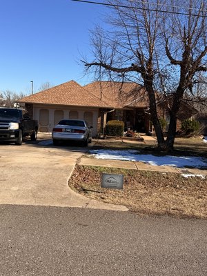 One day job & finished by 2 pm - This house needed decking, siding, gutters, 2 ridge vents added, and a class 3 shingle upgrade. One day job & finished by 2 pm - This house needed decking, siding, gutters, 2 ridge vents added, and a class 3 shingle upgrade.