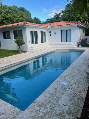 Pool Construction - A new pool was constructed. The client is enjoying his new pool. Call us so we can estimate you to build yours.