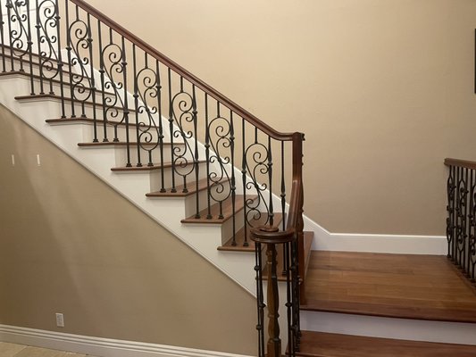 Staircase refinish - Refinishing of an old staircase. Repainting the rail and the staircase skirt. Providing a brand new look for an old staircase. Staircase refinish - Refinishing of an old staircase. Repainting the rail and the staircase skirt. Providing a brand new look for an old staircase.