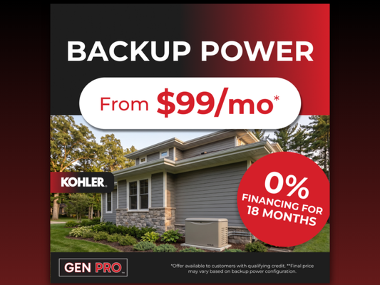 Backup Power Install, 0% Financing - Backup power may be more affordable than you think. 

Starting from $99 a month with 0% financing for 18 months on approved credit, professional installation is more accessible than most people expect.

Our team handled everything from the free in home estimate to placement, permitting, and installation, so this system was ready to kick on automatically the next time the power goes out.

If you've been putting off backup power because of cost, this is a good time to ask us about current financing options.