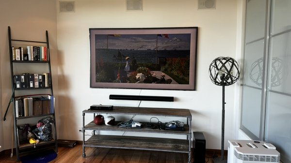 Metal sign installation, chandelier installation - Call us for any home improvements need. Tv mounting, shelving, picture and art mounting.