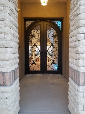 Custom Entrance Door - OC Elite Remodeling team turned this ordinary entrance t an extraordinary WOW factor entrance.