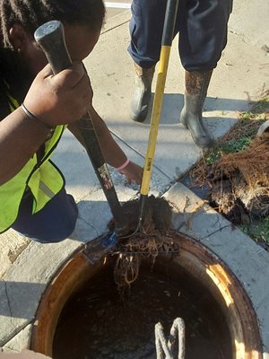 Storm Drain Hydrojetting - Our team performed commercial storm drain cleaning using a combo truck to restore proper drainage at a medical facility in Conroe. Service began by pumping down the system from the parking lot manhole to access the affected lines.
Heavy root intrusion was discovered in the outlet line, restricting water flow. Using high-pressure hydro jetting from the combo truck, we cleared roots and debris from both directions of the pipe to fully reestablish drainage. We also traced the outlet to the nearby drainage ditch to confirm proper discharge after cleaning.
Flow was successfully restored through the manhole and into the surrounding ditch system. During service, a damaged section of pipe was identified downstream, and repair was recommended for long-term system reliability. Storm Drain Hydrojetting - Our team performed commercial storm drain cleaning using a combo truck to restore proper drainage at a medical facility in Conroe. Service began by pumping down the system from the parking lot manhole to access the affected lines.
Heavy root intrusion was discovered in the outlet line, restricting water flow. Using high-pressure hydro jetting from the combo truck, we cleared roots and debris from both directions of the pipe to fully reestablish drainage. We also traced the outlet to the nearby drainage ditch to confirm proper discharge after cleaning.
Flow was successfully restored through the manhole and into the surrounding ditch system. During service, a damaged section of pipe was identified downstream, and repair was recommended for long-term system reliability.