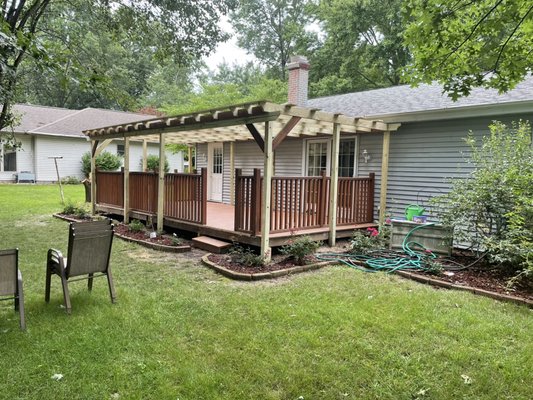Deck and pergola - We took an old pergola down and built a new one. Deck and pergola - We took an old pergola down and built a new one.