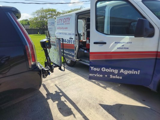 Vehicle Lift Installation - A vehicle lift is like a set of stairs for a mobility device. It helps load and unload the wheelchair or scooter onto a vehicle. There are several different types, including inside, outside, and hybrid mobility lifts with gives Drive-On, Drive-Off Convenience. Call us today at 832-344-3911 to get a free estimate. Vehicle Lift Installation - A vehicle lift is like a set of stairs for a mobility device. It helps load and unload the wheelchair or scooter onto a vehicle. There are several different types, including inside, outside, and hybrid mobility lifts with gives Drive-On, Drive-Off Convenience. Call us today at 832-344-3911 to get a free estimate.