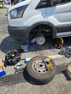 Brakes and Rotors - A customer needed a new hub assembly, brake pads, and rotors for their Ford Transit. Our mobile mechanics quickly arrived at their location and efficiently completed the replacements. By servicing their vehicle on-site, we saved them both time and the cost of a tow. They were thoroughly satisfied with the convenience and quality of our service. Brakes and Rotors - A customer needed a new hub assembly, brake pads, and rotors for their Ford Transit. Our mobile mechanics quickly arrived at their location and efficiently completed the replacements. By servicing their vehicle on-site, we saved them both time and the cost of a tow. They were thoroughly satisfied with the convenience and quality of our service.
