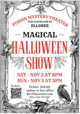 Lake Marion Magic Holloween Show - We were excited about the wonderful reaction from our community coming out and selling out our Halloween Shows! We will schedule more dates in the next Halloween season. Please check out dates and times for our Christmas Special and our regular season offerings!
