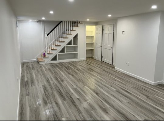 Finished Basement - We transformed this Cape Cod basement into a functional and beautiful living space. This adds both value and comfort to your home.
