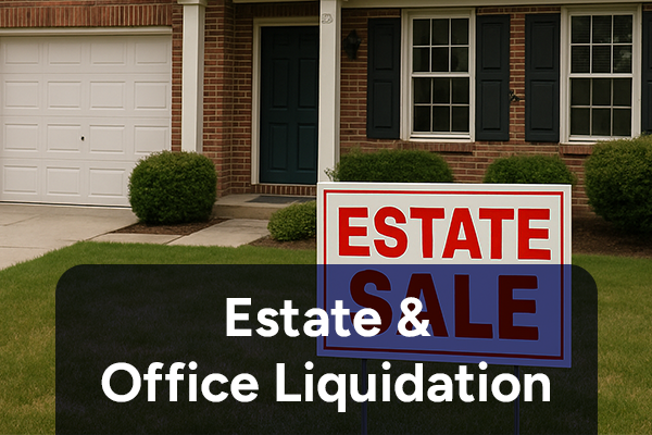 Estate & Office Liquidation - We help families and businesses liquidate and sell their belongings to make transitions easier, less costly and more sustainable.  Whether you are downsizing, needing an estate sale or simply moving we can help!