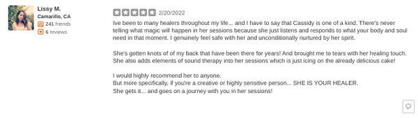More Great Reviews! - More great experiences with Fairy Heal Home!
