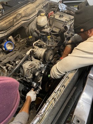 Spark plug and oil change January 2022 - Gave this heavily used but very loved truck some TLC. Changed the spark plugs, oil pressure sensor, water pump and thermostat for optimal performance. Did a high mileage oil change, dabbled with the exhaust system by changing the O2 sensors, and some suspension work by changing the shocks. Spark plug and oil change January 2022 - Gave this heavily used but very loved truck some TLC. Changed the spark plugs, oil pressure sensor, water pump and thermostat for optimal performance. Did a high mileage oil change, dabbled with the exhaust system by changing the O2 sensors, and some suspension work by changing the shocks.