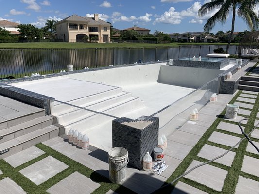 Pool Resurfacing - This resurface was done in Fort Lauderdale. We replastered the pool making it beautiful and vibrant again