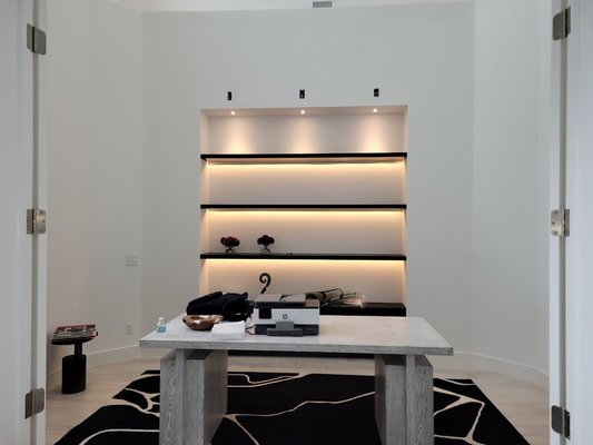 Office Shelves - Customized Shelves, framing, drywal and finishing. Office Shelves - Customized Shelves, framing, drywal and finishing.