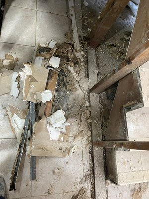 Kitchen demolition and concrete wall knock down with wet saw! - Those demolition was done on an old kitchen so that the customer can have it redone . Kitchen demolition and concrete wall knock down with wet saw! - Those demolition was done on an old kitchen so that the customer can have it redone .