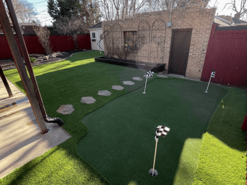 Putting Greens - Avid golfer? Add some fun to your backyard with a custom putting to green to get some extra practice in right at home! Putting Greens - Avid golfer? Add some fun to your backyard with a custom putting to green to get some extra practice in right at home!