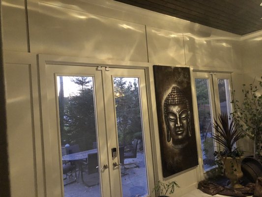 Re-paint on this full sunroom/patio - This re-paint was done in a big sunroom/indoor patio. Trim, doors and walls Re-paint on this full sunroom/patio - This re-paint was done in a big sunroom/indoor patio. Trim, doors and walls