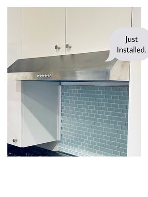 Range hood install. - Installed a range hood. Range hood install. - Installed a range hood.