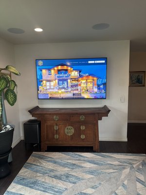 Surround sound system and TV installation - Residential surround sound system with TV installation for client in Corona, CA