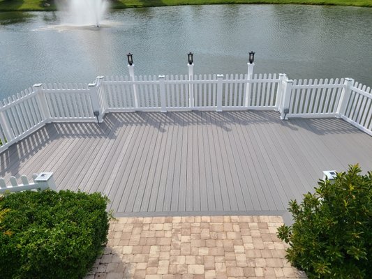 New Deck! - Club Wyndham Governor's Green hired us to convert their old wooden decking and railing system over to a new composite and vinyl system. We added some evening lighting also!
