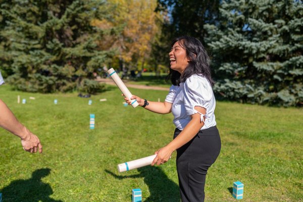 Kubb (Viking Chess) - Kubb, also known as viking chess, is a strategic and tactical game of skill where players compete to knock over wooden blocks (kubbs) by throwing wooden batons, aiming to topple the king kubb for victory.
Step into the world of strategic precision with Kubb, a game that demands skillful throwing and tactical maneuvering to achieve victory. Whether you're strategizing your throws, aiming for the perfect kubb knockdown, or enjoying the camaraderie of team play, Moose & Maple Games' Kubb rental guarantees an engaging and challenging experience. Gather your friends and family for a game that will have everyone immersed in the thrill of strategy and competition, and create lasting memories on the battlefield. Kubb (Viking Chess) - Kubb, also known as viking chess, is a strategic and tactical game of skill where players compete to knock over wooden blocks (kubbs) by throwing wooden batons, aiming to topple the king kubb for victory.
Step into the world of strategic precision with Kubb, a game that demands skillful throwing and tactical maneuvering to achieve victory. Whether you're strategizing your throws, aiming for the perfect kubb knockdown, or enjoying the camaraderie of team play, Moose & Maple Games' Kubb rental guarantees an engaging and challenging experience. Gather your friends and family for a game that will have everyone immersed in the thrill of strategy and competition, and create lasting memories on the battlefield.